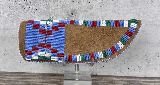Native American Beaded Leather Knife Sheath