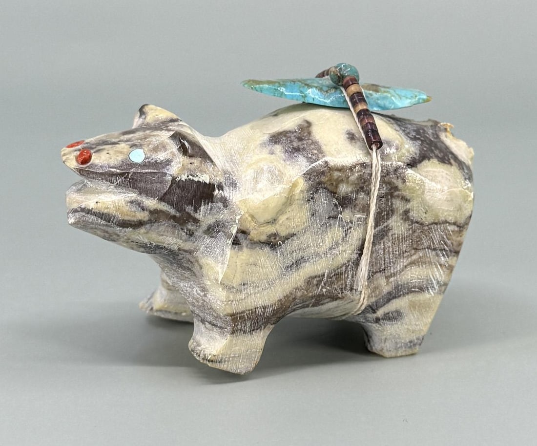 Zuni Soapstone Bear Fetish: 3" by 1 7/8" 1 1/2"