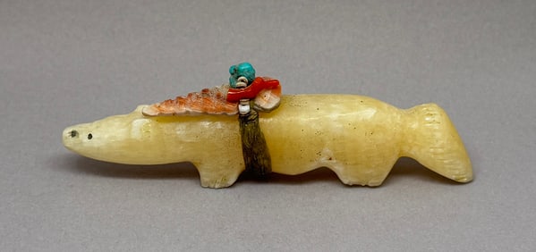 Edna Leki Zuni Carved Stone Wolf Fetish