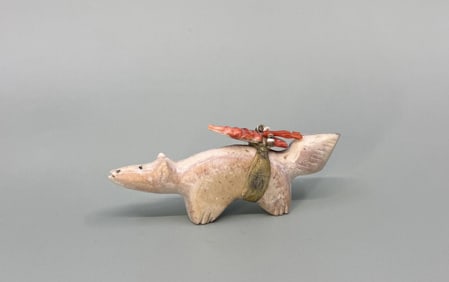 Edna Leki Zuni Carved Stone Wolf Fetish