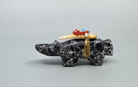 Edna Leki Zuni Carved Stone Wolf Fetish