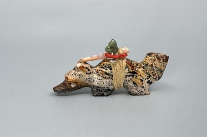 Edna Leki Zuni Carved Stone Wolf Fetish