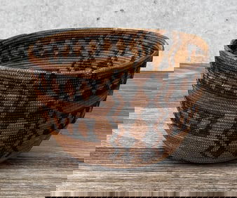 California Yokuts Rattlesnake Pattern Basket