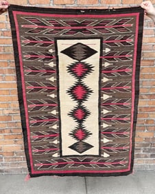Red Mesa Navajo Indian Arrow Pattern Rug