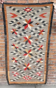 Exceptional Navajo Indian Valero Star Rug