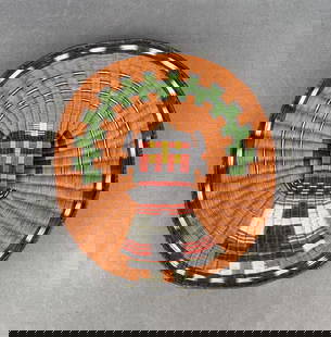 Hopi Native American Indian Basket Third Mesa: 14 1/2" diameter.
