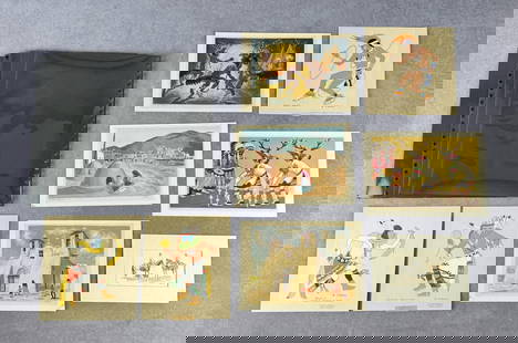 Harrison Begay Serigraphs and More: Also included is a grouping of other Indian Art including Anna Barry. Largest is 6" by 8 1/2"