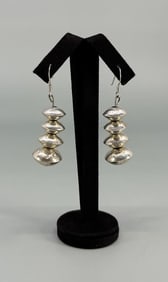Navajo Sterling Silver Pearl Bead Earrings