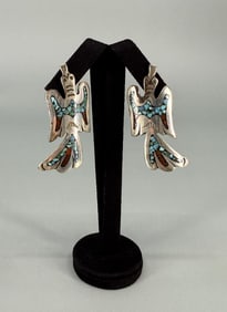 Navajo Sterling Silver Peyote Bird Earrings