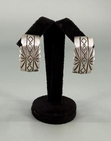 Navajo Ingot Sterling Silver Earrings