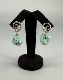 Sterling Silver Turquoise Nugget Earrings