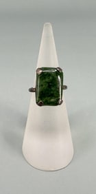 Antique Chinese Jade Sterling Silver Ring