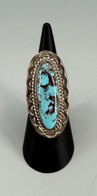Tim Yazzie Navajo Sterling Silver Turquoise Ring
