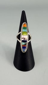 Zuni Sterling Silver Inlaid Ring