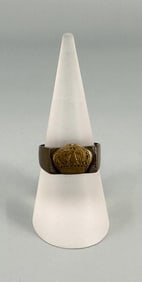 WWI WW1 Trench Art British Kings Crown Ring