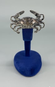 Tabby Sterling Silver Crab Brooch