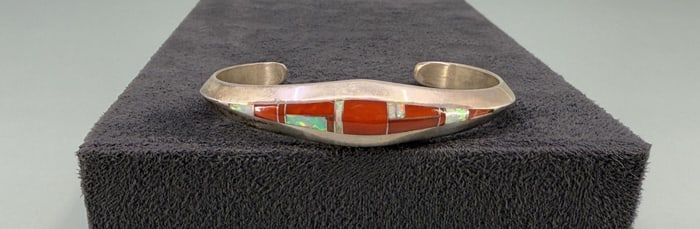 Randall Endito Navajo Sterling Inlaid Bracelet