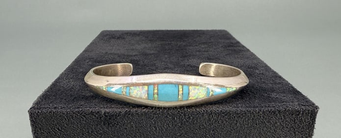 Randall Endito Navajo Sterling Inlaid Bracelet