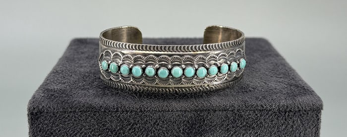 M Morgan Zuni Sterling Turquoise Bracelet