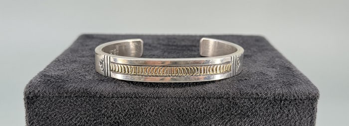 Bruce Morgan Navajo Sterling 14K Gold Bracelet