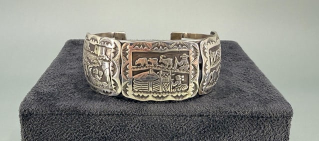 Randy Mahooty Zuni Sterling Storyteller Bracelet