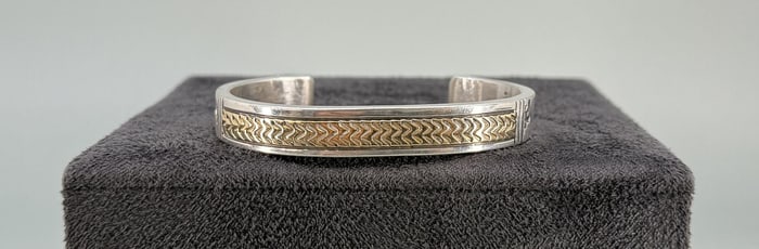 Bruce Morgan Navajo Sterling 14K Gold Bracelet