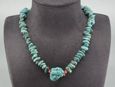 Navajo Sterling Silver Turquoise Necklace