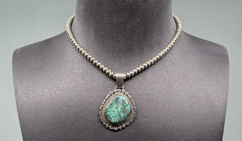Louise Yazzie Navajo Sterling Turquoise Necklace