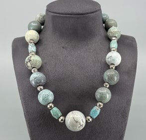 Navajo Sterling Silver Turquoise Necklace