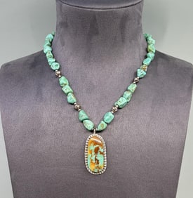 Navajo Sterling Silver Turquoise Necklace