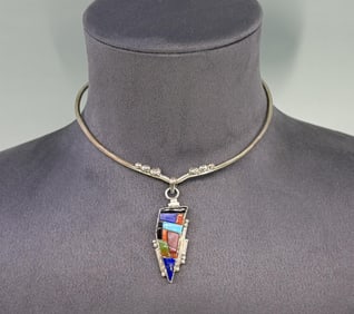 Burt George Navajo Sterling Cobblestone Necklace
