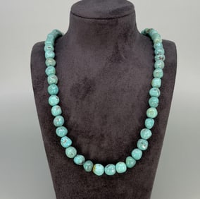 Old Pawn Navajo Turquoise Ball Necklace