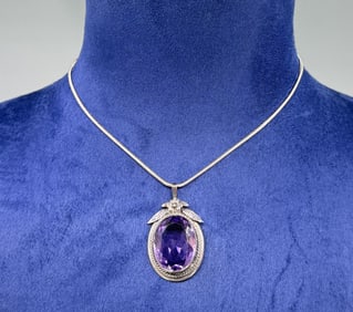 Sterling Silver Amethyst Necklace