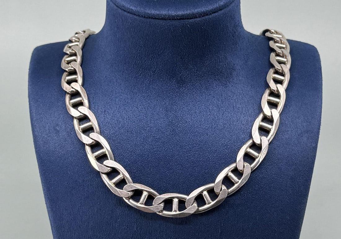 Heavy Sterling Silver Mariner Chain Necklace (1 of 4)