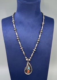 Navajo Sterling Silver Bench Bead Necklace