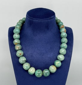 Old Pawn Navajo Turquoise Ball Necklace
