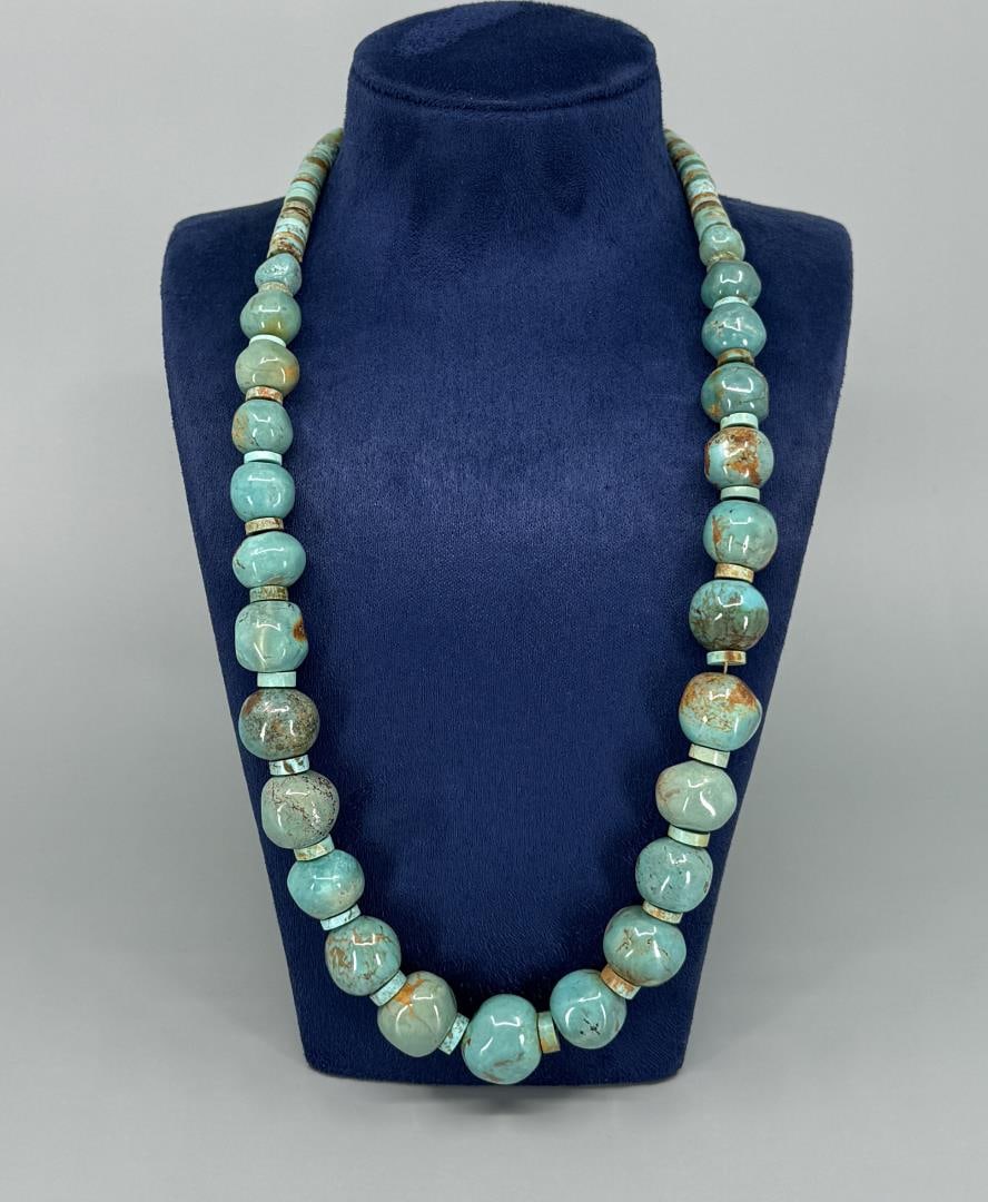 Navajo Turquoise Ball Necklace (1 of 3)