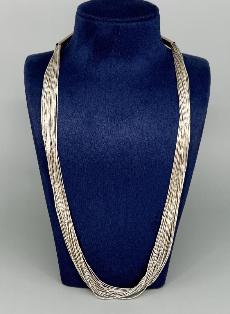 Navajo Liquid Sterling Silver Necklace (1 of 5)