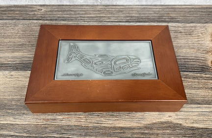 Roxana Leask Salmon & Eagle Salish Indian Box