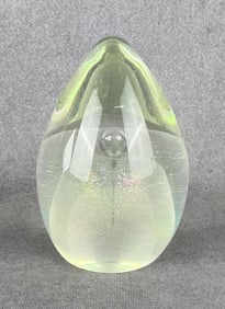 Orient & Flume Vortex Egg Art Glass Paperweight