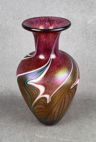 Robert Held Art Glass Iridescent Vase