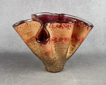 Borowski Art Glass Ruffled Vase
