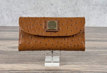Dooney & Bourke Ostrich Leather Wallet Checkbook