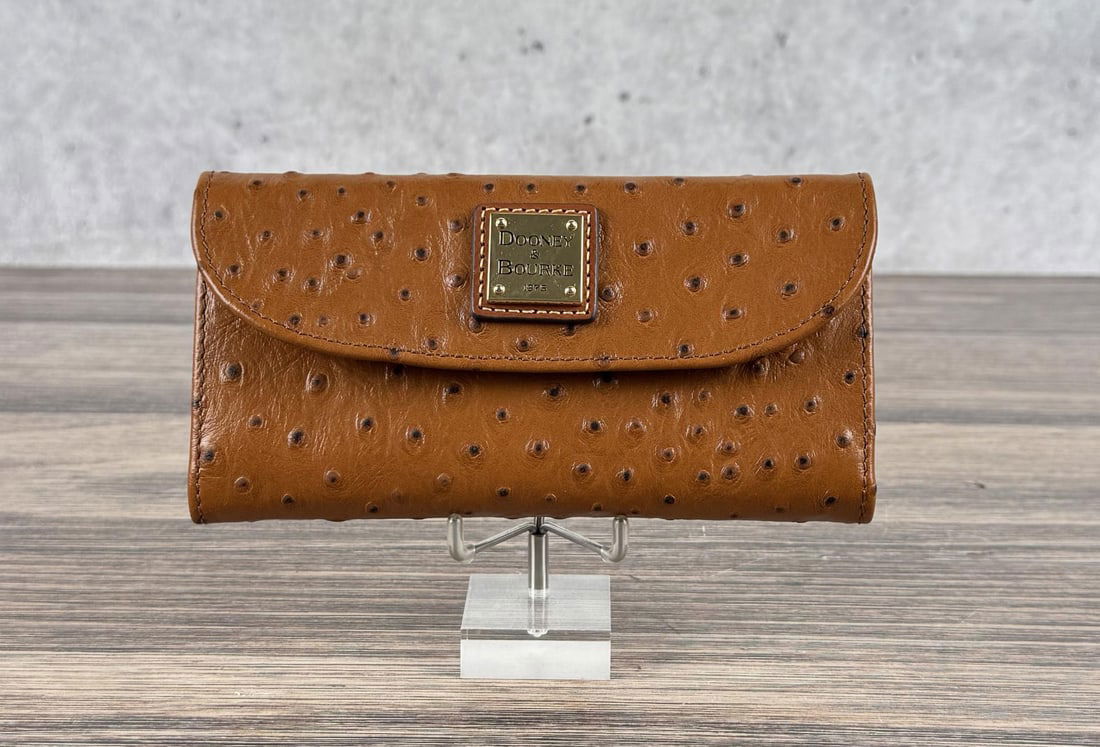 Dooney & Bourke Ostrich Leather Wallet Checkbook (1 of 6)