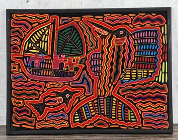 Kuna Mola Cloth Panel