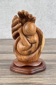 Bannoura Israel Hand of God Olive Wood Carving