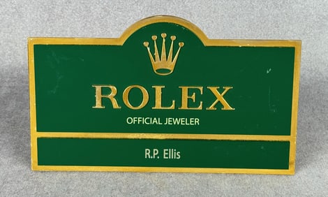 Rolex Official Jeweler Dealer Plaque Sign
