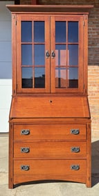 Jasper Cabinet Mission Oak Secretary Desk