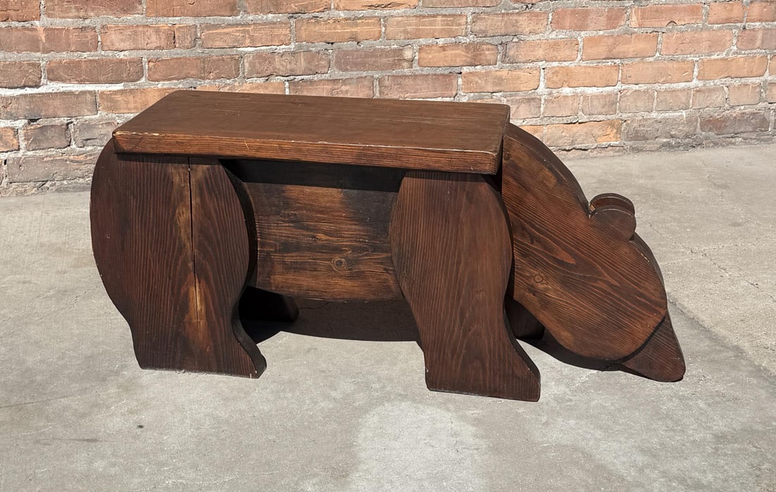 Montana Custom Made Wood Bear Plant Stand (1 of 6)