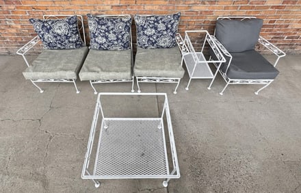 Mid Century Wrought Iron Patio Furniture Set